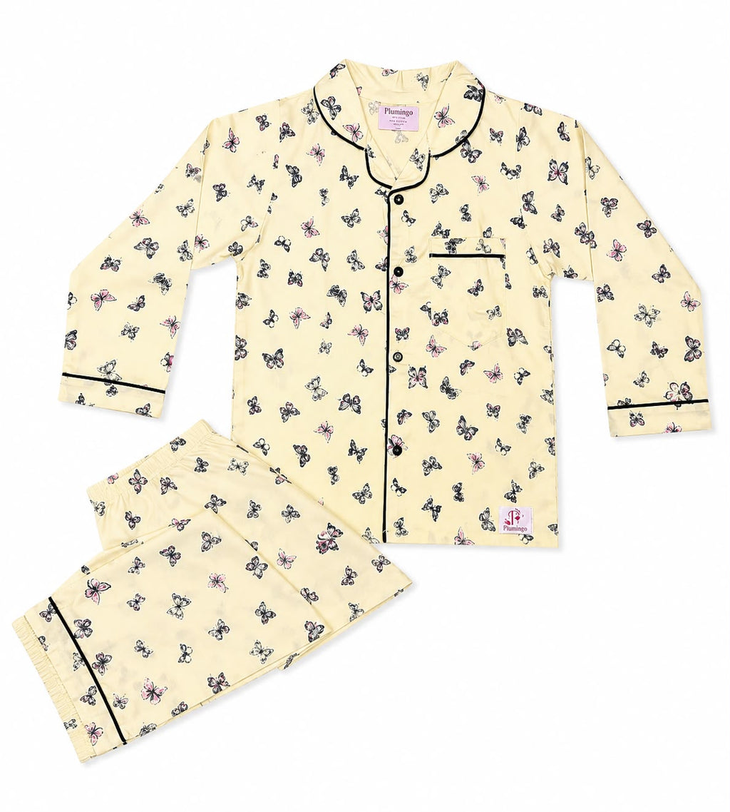 Plumingo Girls Night Suit – 100% Cotton Full Sleeves Night Suit, Soft Breathable Sleepwear, Disney Print