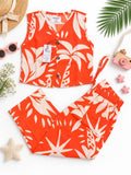 Girls’ Tropical Bloom Orange Co-ord Set