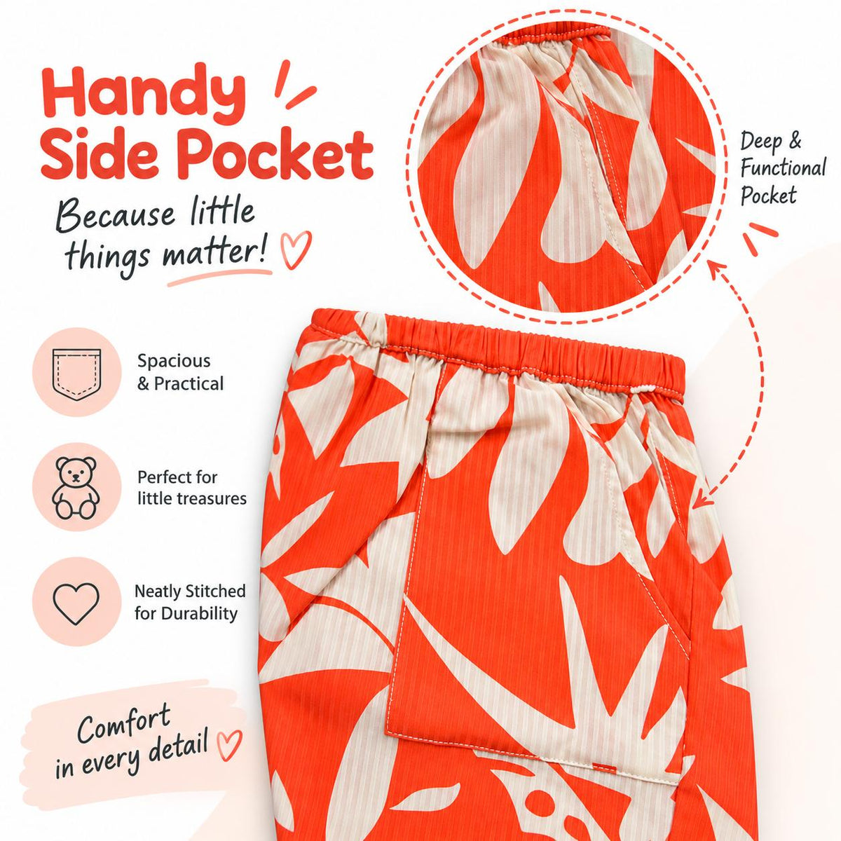 Girls’ Tropical Bloom Orange Co-ord Set